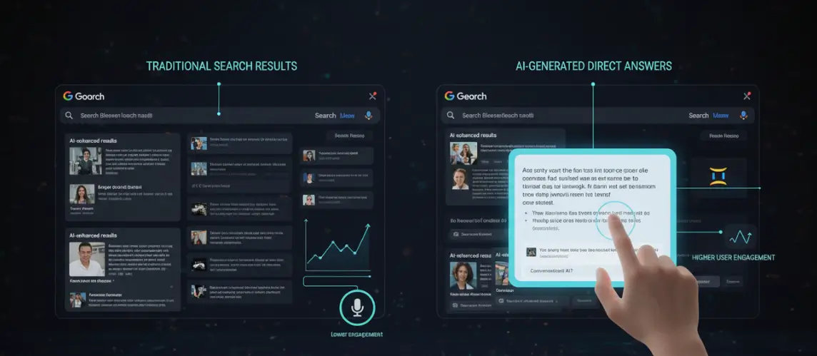生成式AI改变搜索结果结构，从传统链接列表转向直接答案展示