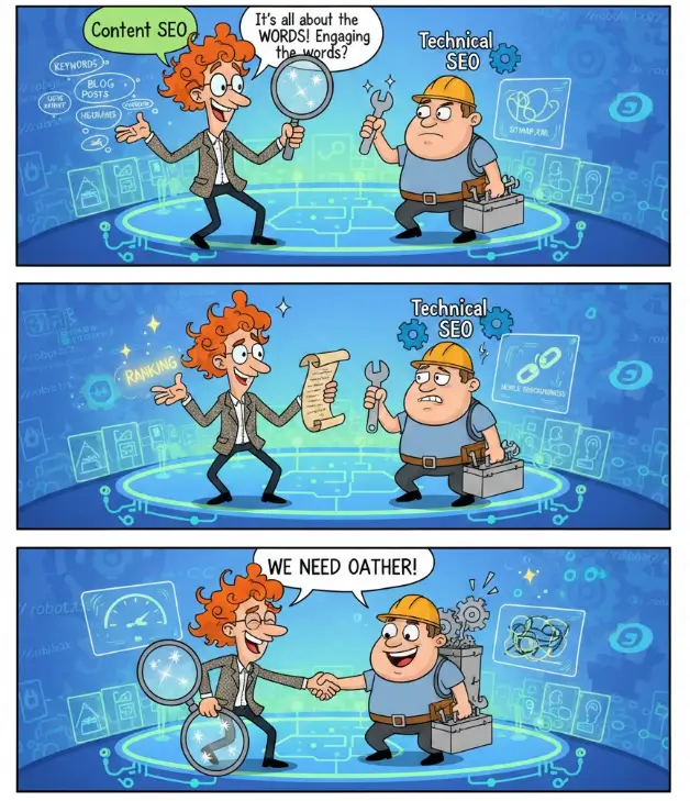 内容SEO与技术SEO的基础定义与核心区别