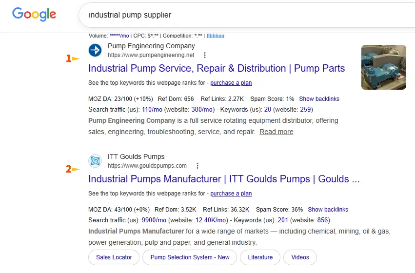 通过关键词查看行业的竞争情况